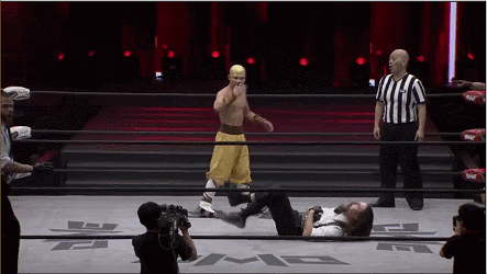 Oriental-Wrestling-Entertainment-OWE-Little-Vajra-Zhao-Yilong-Flip-headbutt-and-awesome-evasion-versu-Jack-Manley.gif